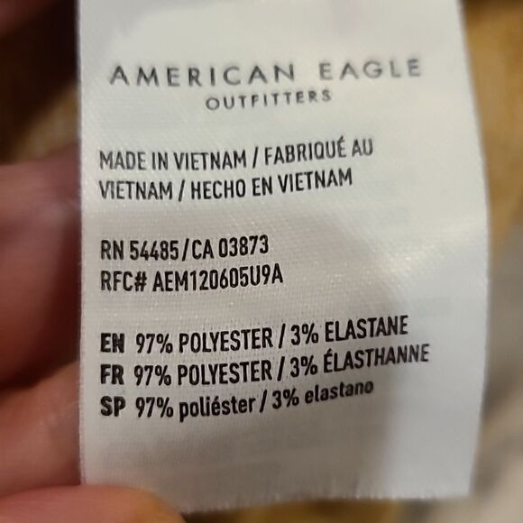 American eagle outfitters mustard yellow soft and sexy plush long sleeve shirt - Picture 3 of 4